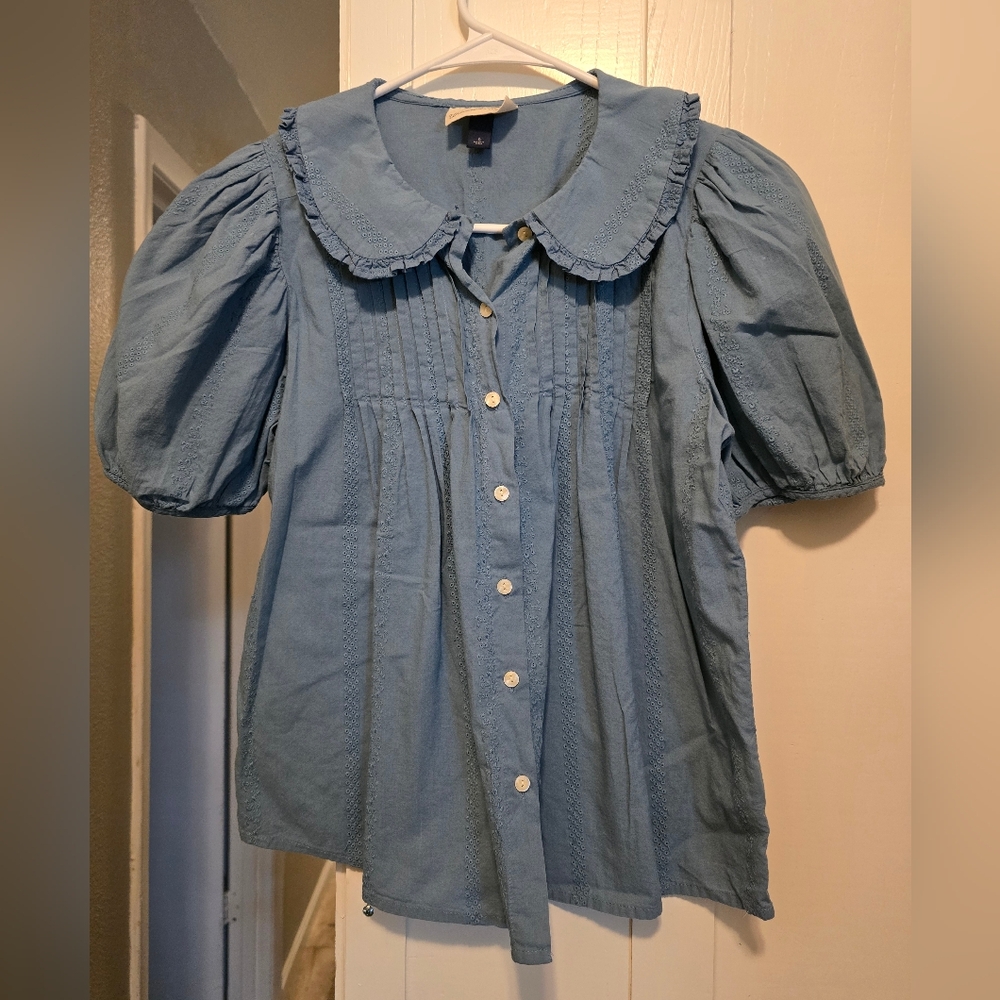 Universal Thread Blue Eyelet Blouse
